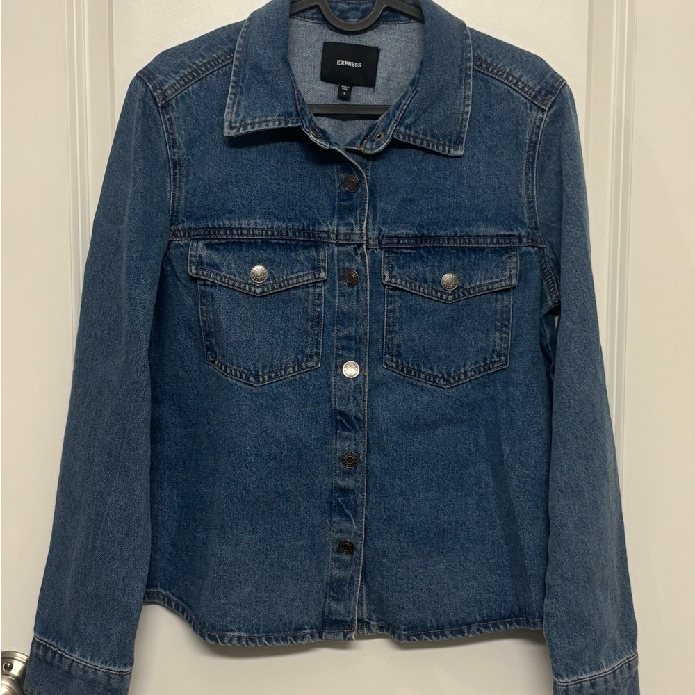 Express | Classic Blue Denim Button-Up Jacket | Size S